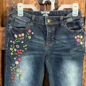Cat & Jack girls jeans floral 14